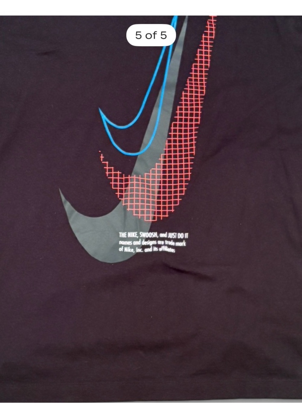 Nike Black Short-Sleeve Graphic Crew Neck with Blue, White & Red Accents - Picture 3 of 4